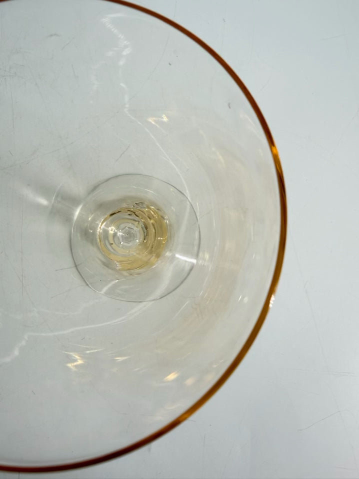 VINTAGE FOSTORIA Crystal Vogue Gold Tint Set of 8 Water Goblets