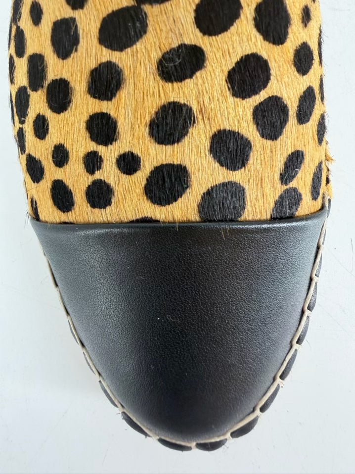 LOEFFLER RANDALL Size 8 Brown & Black Animal Print Espadrilles