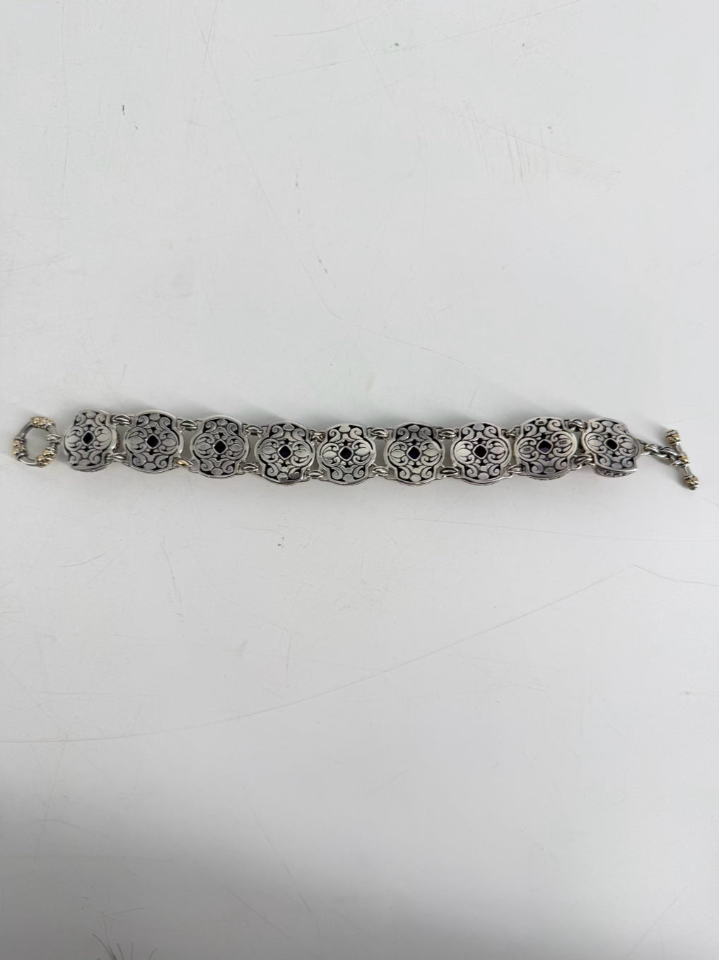 BENHAM STERLING SILVER & 18K Amethyst Bracelet