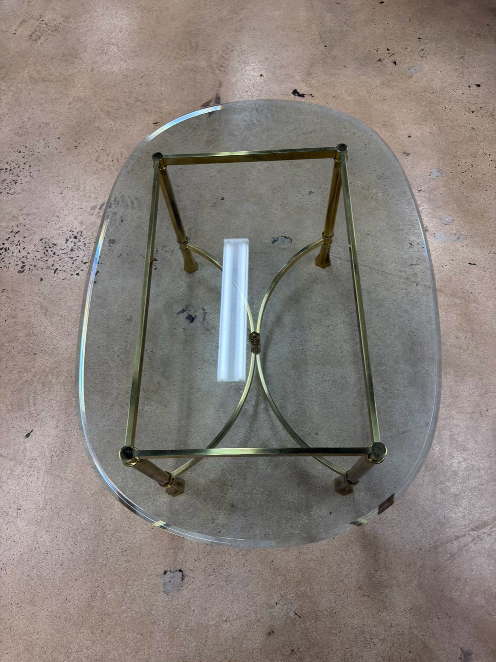 Brass & Glass Oval Coffee Table