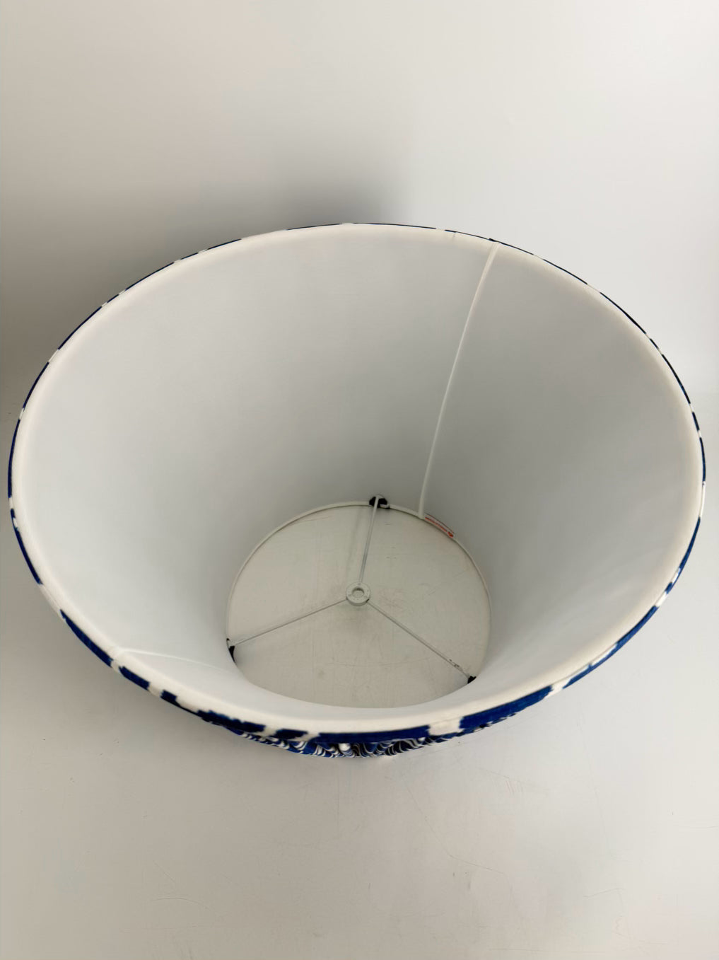 SORELLA GLENN Blue & White Fabric Pleated Lamp Shade