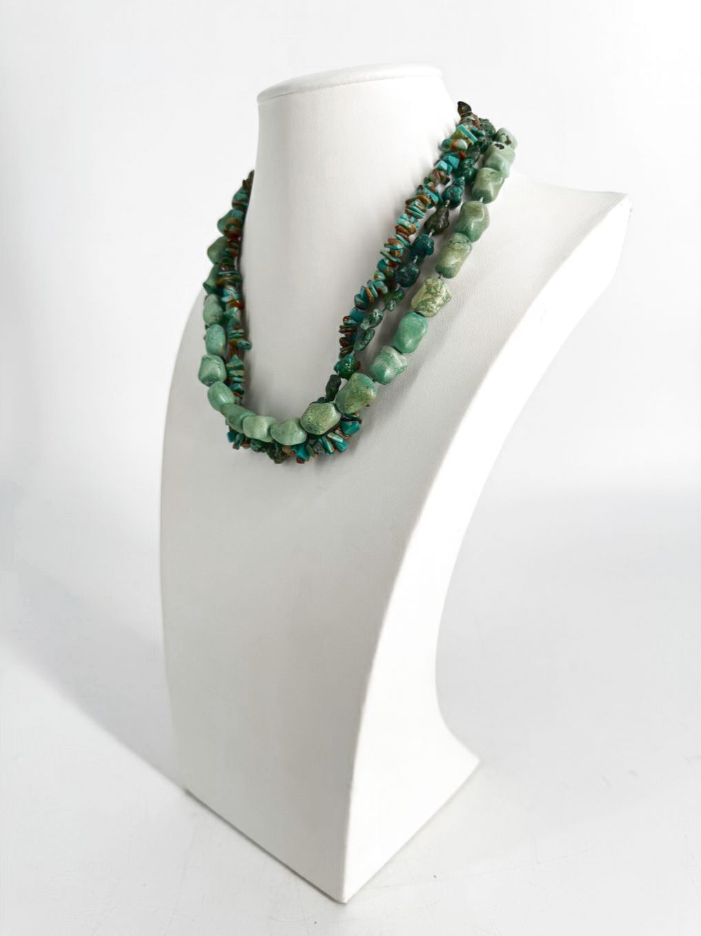Blue & Green Turquoise 3 Strand Necklace