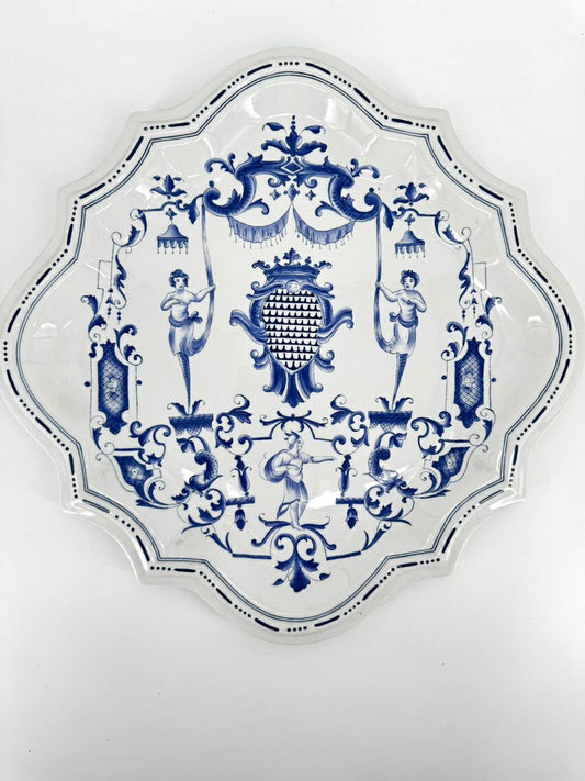 VINTAGE CHELSEA HOUSE Blue & White Porcelain Decorative Wall Plate