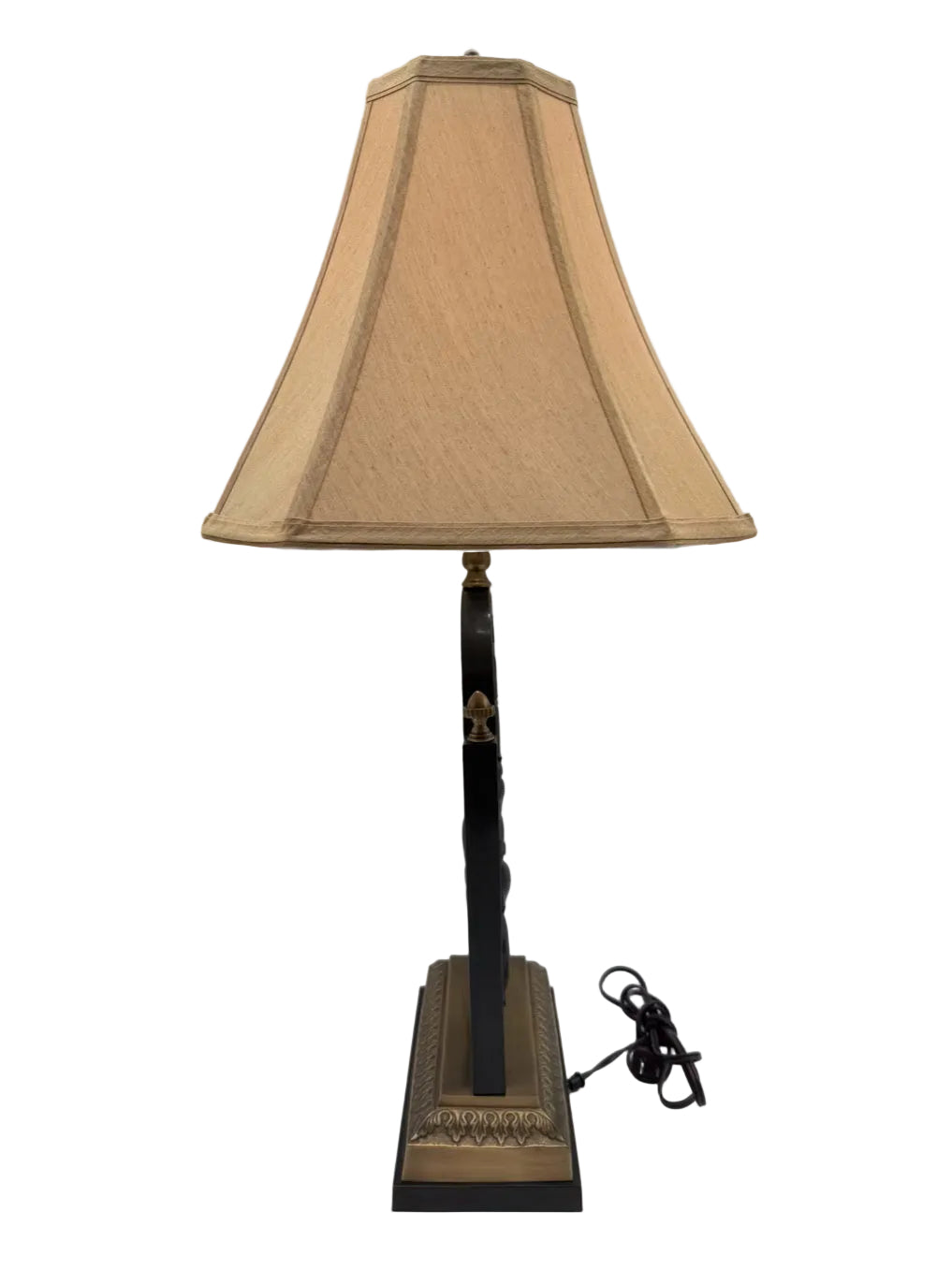 Brass & Metal Fleur De Lis Lamp w/ shade