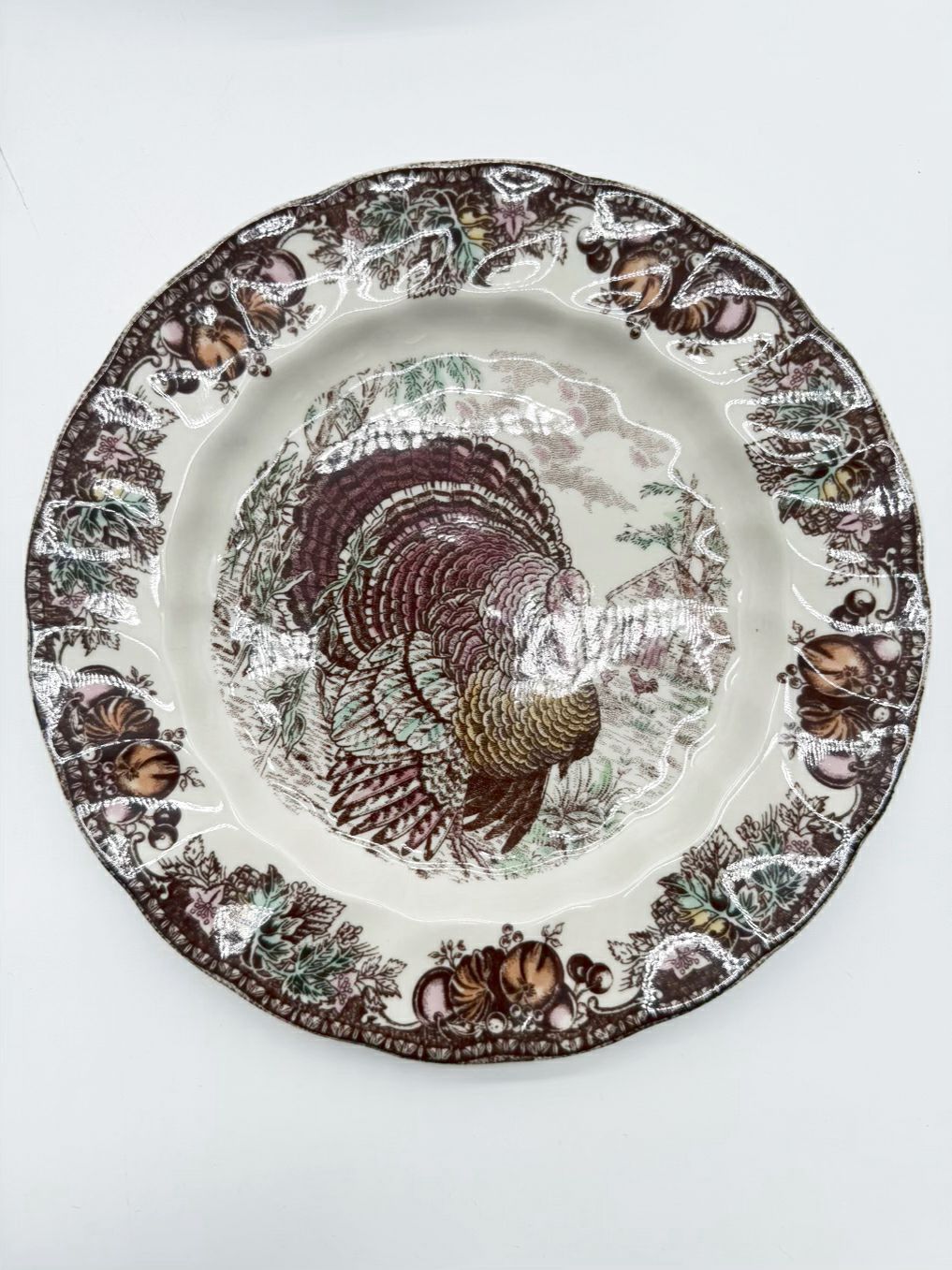 JOHNSON BROS. Brown & White Autumn Monarch Dinnerware Set Of 8 Mugs , Bowls, & Small Plates