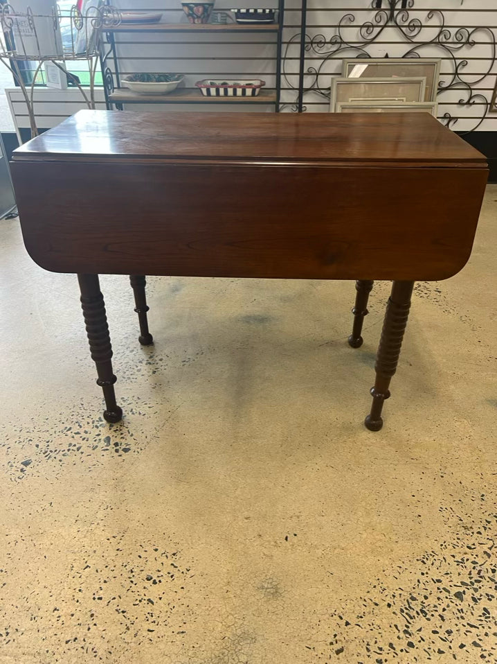 ANTIQUE Pine Drop Leaf w/ Spool Legs