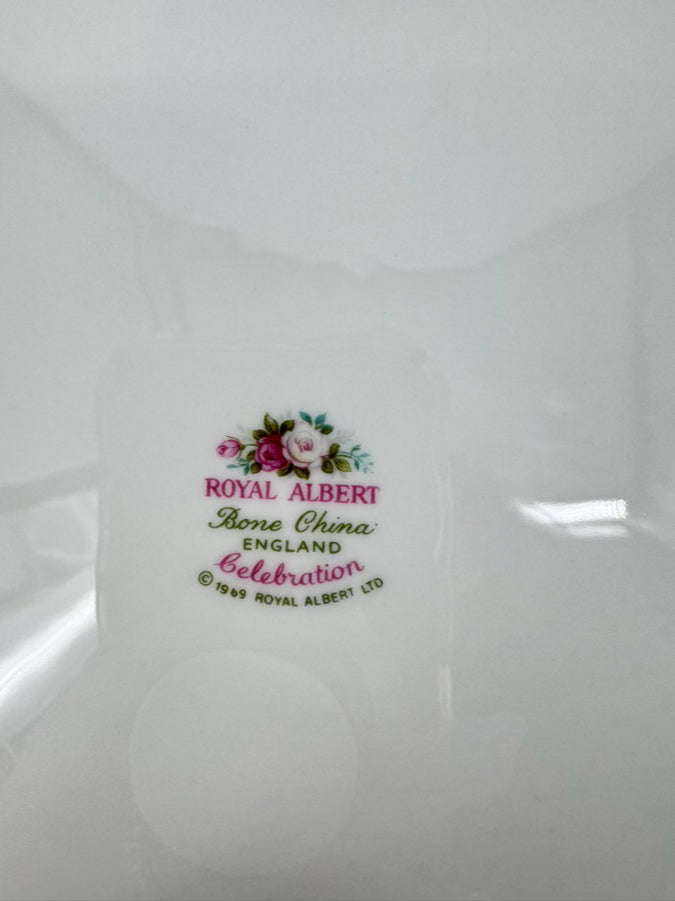 ROYAL ALBERT Pink & Green Bone China "Celebration" Dinner Set for 8