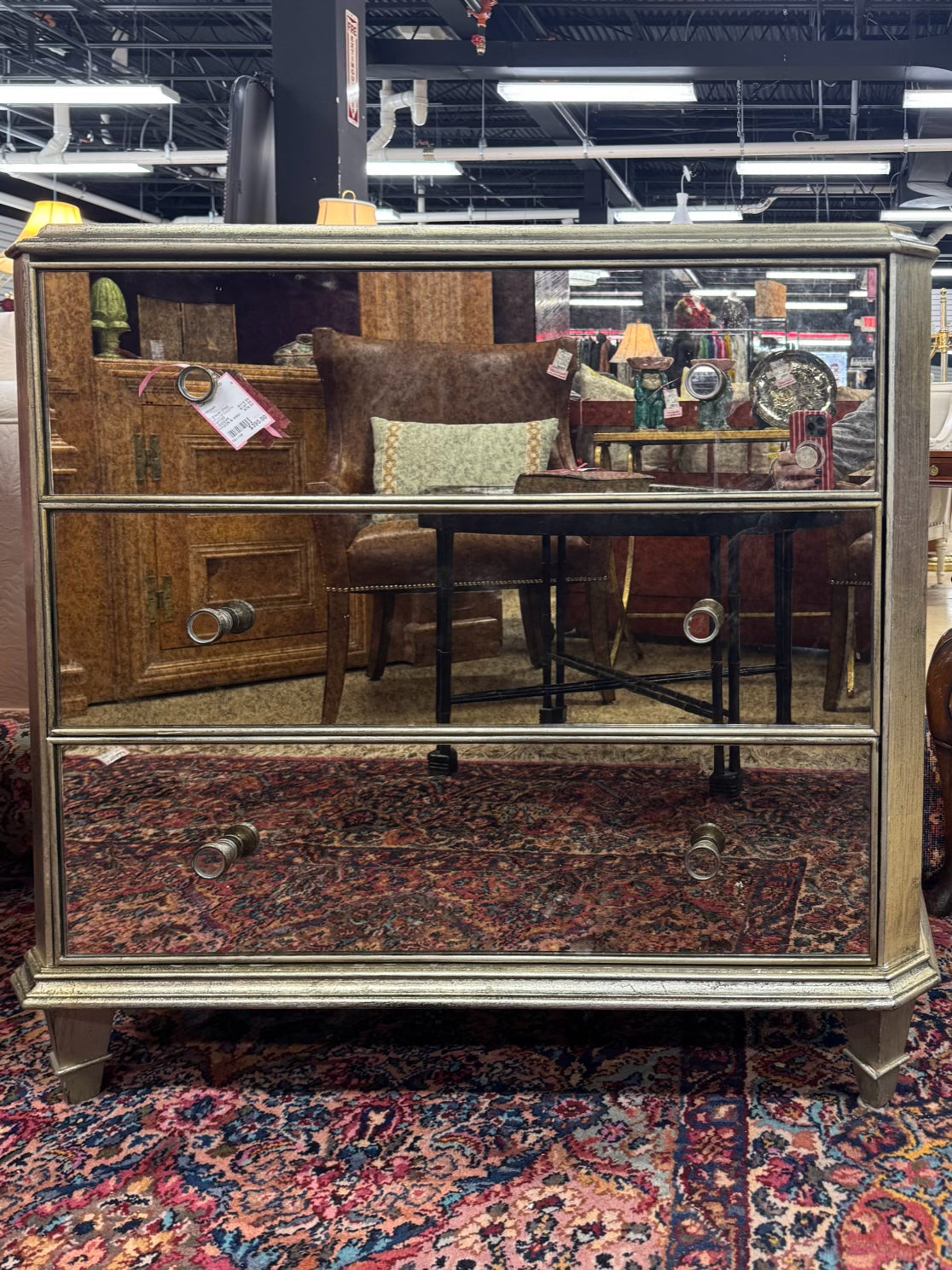 Smokey Mirror 3-Drawer Chest