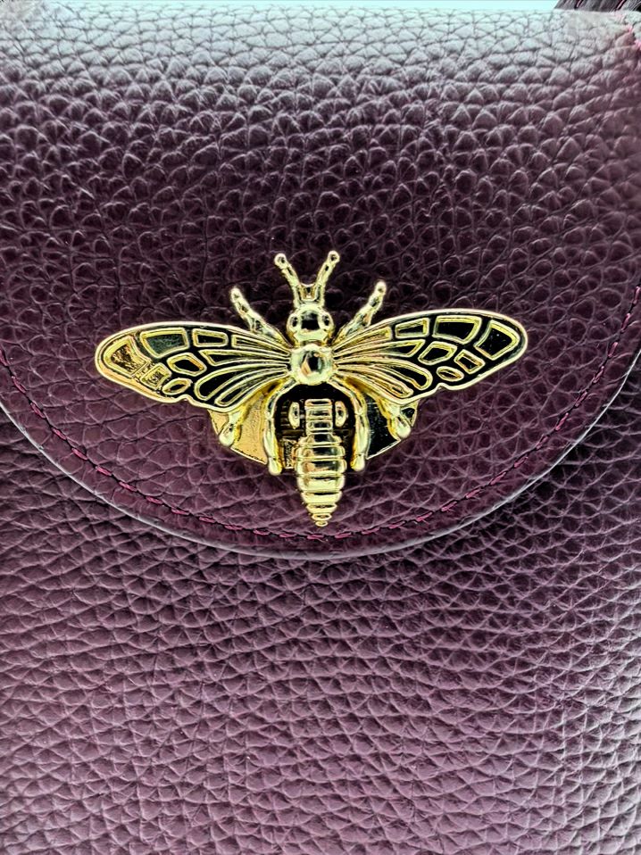 Burgundy Leather Bumblebee Crossbody Bag