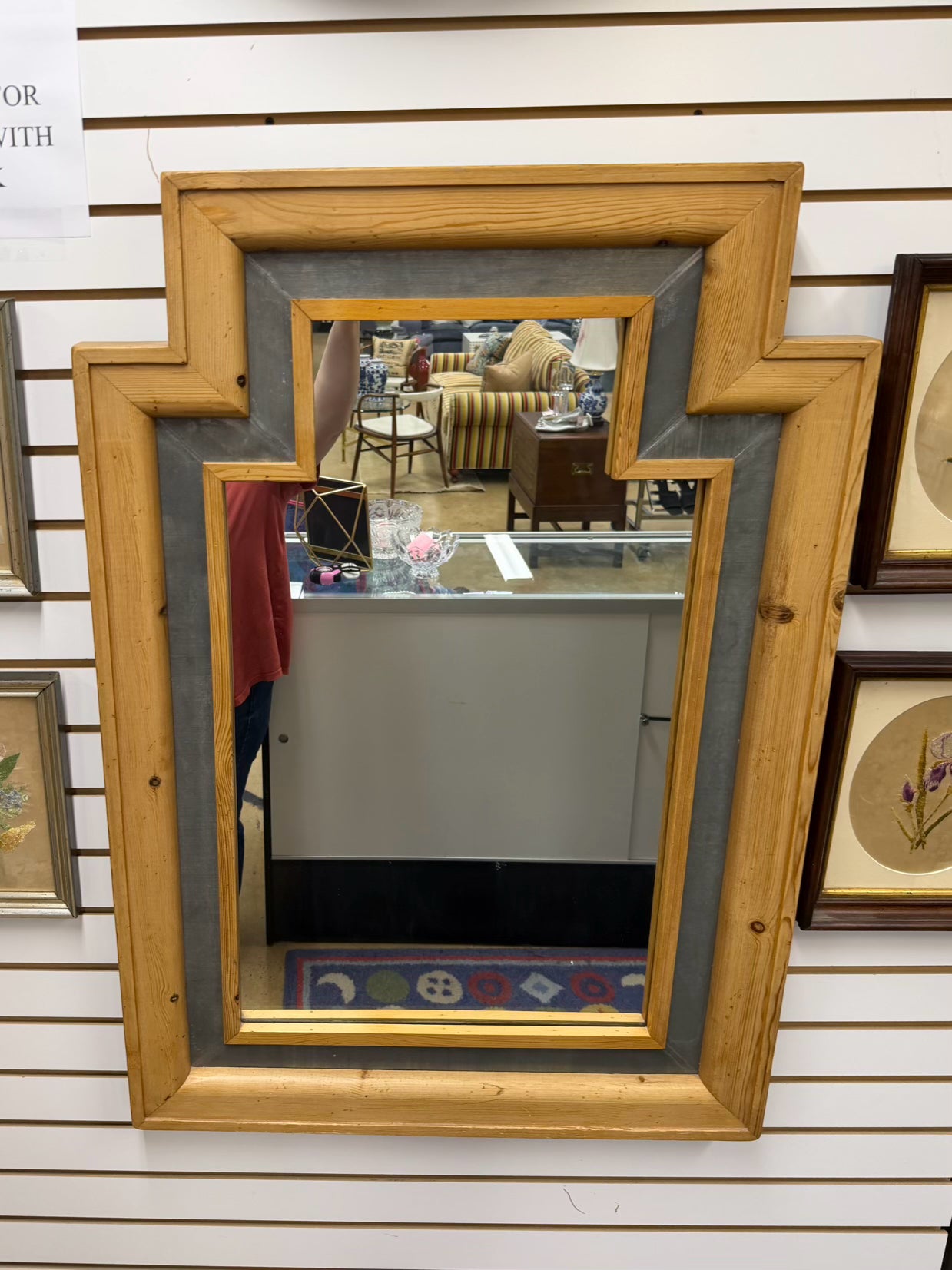SARREID LTD. Regency Wood & Metal Mirror