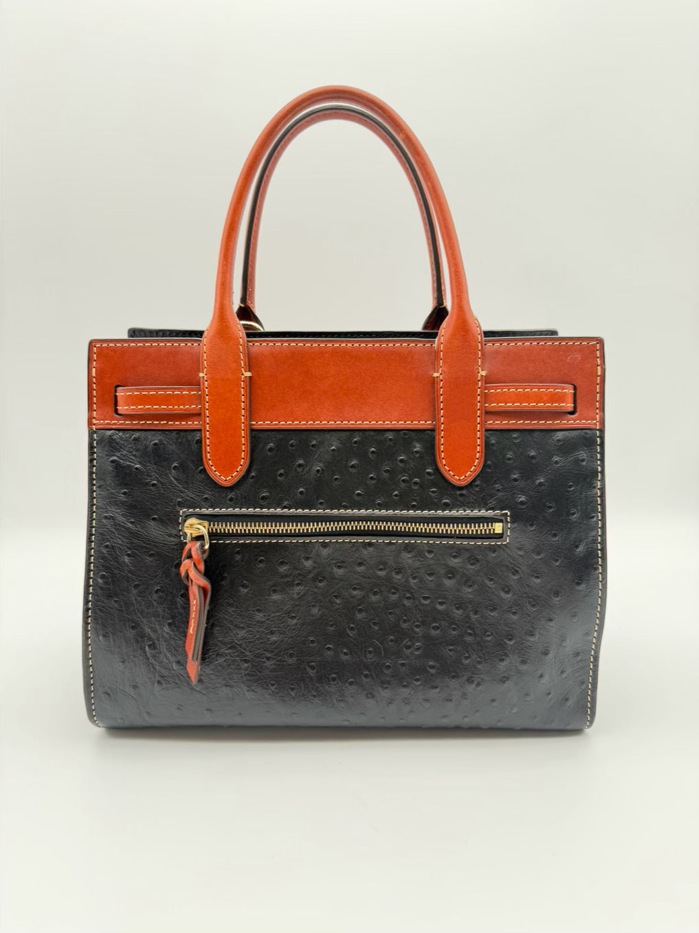 DOONEY & BOURKE Ariel Black & Brown Embossed Satchel