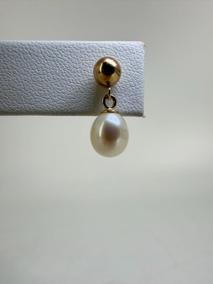 14K Gold FRESH WATER PEARLS Diamond Necklace & Earring Set