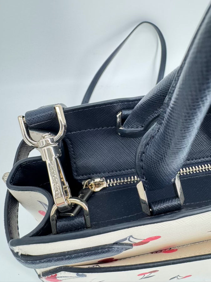 KATE SPADE Cream, Pink & Blue Leather Cherries Purse