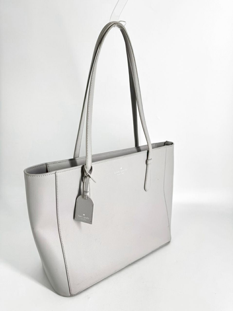 KATE SPADE Gray Leather Tote Bag