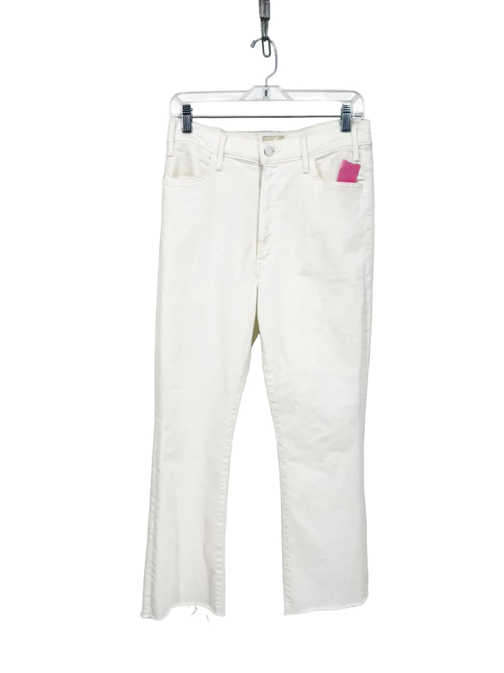 MOTHER Size 31 Cream Denim Frayed Jeans