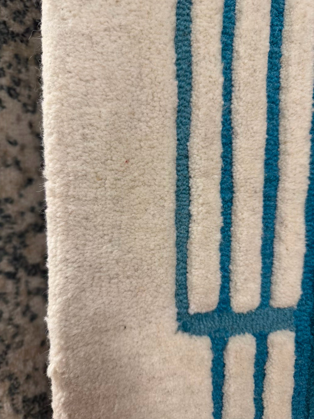 WEST ELM White, Teal, Gray & Green Geometric Area Rug