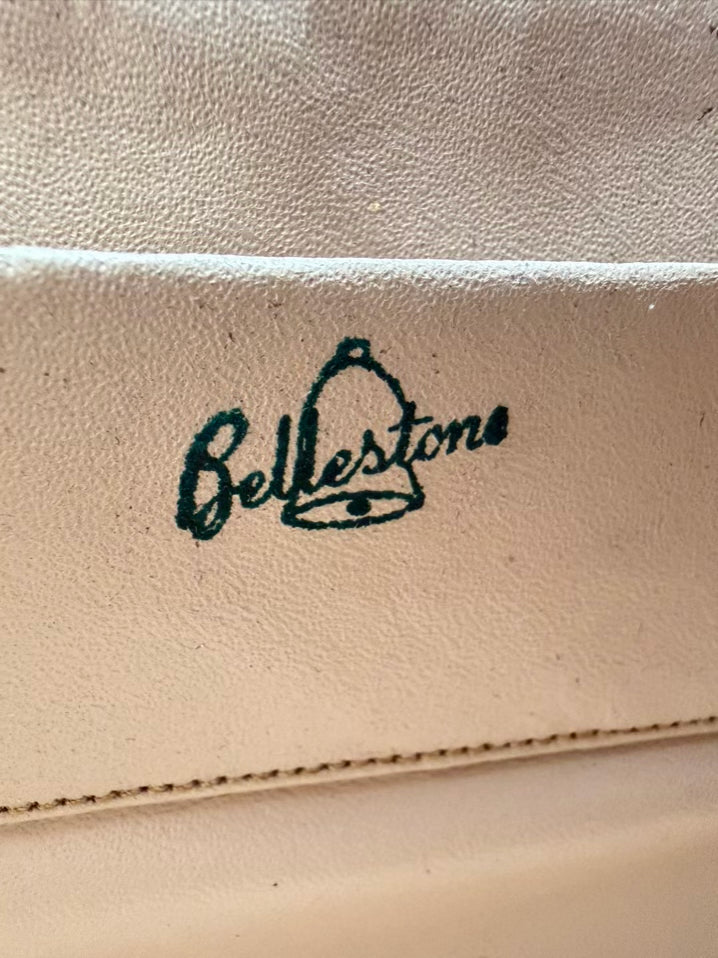 VINTAGE BELLESTONE 1950's Brown Lizard Embossed Top Handle Purse
