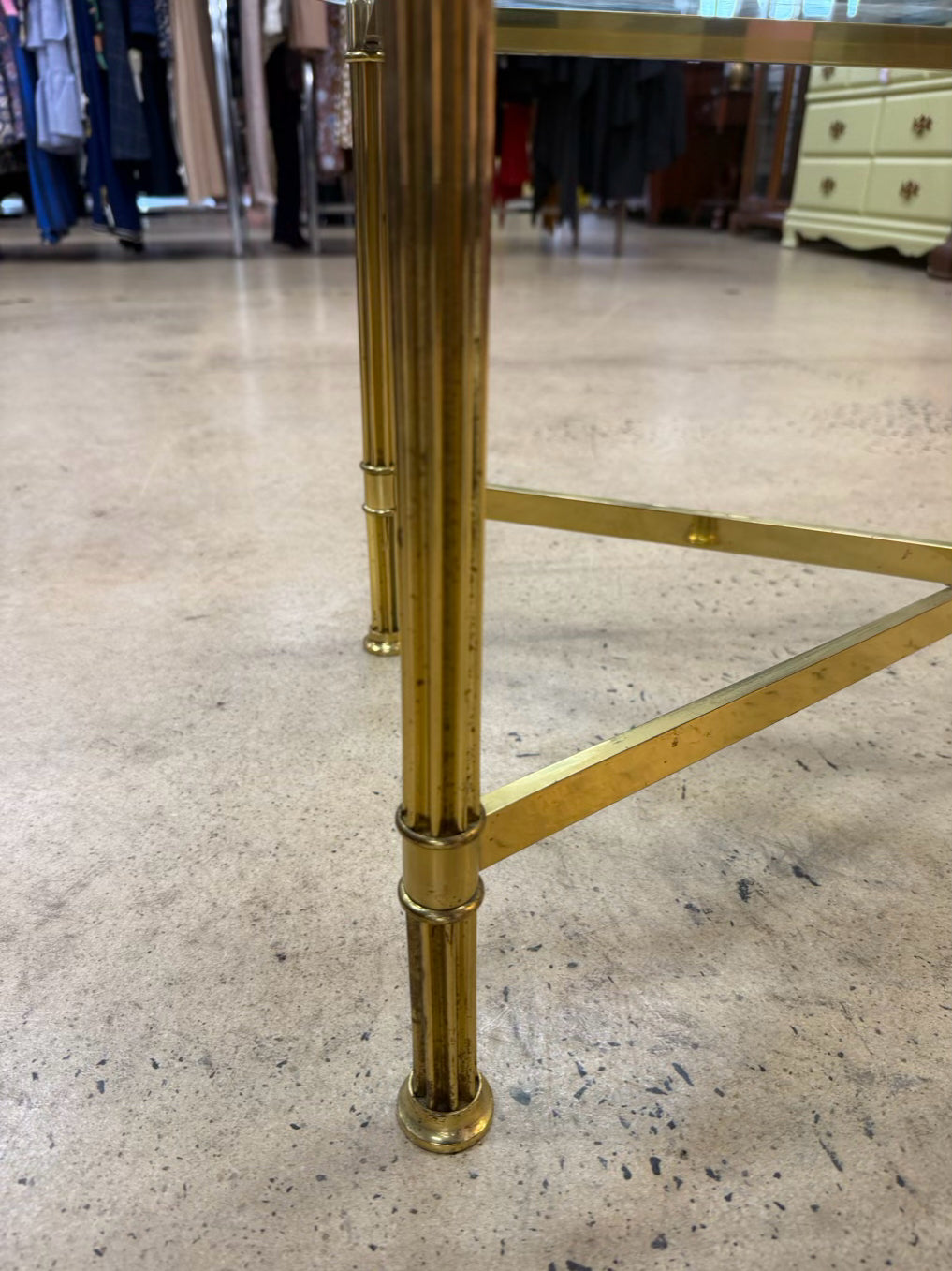 Brass & Glass Oval Coffee Table