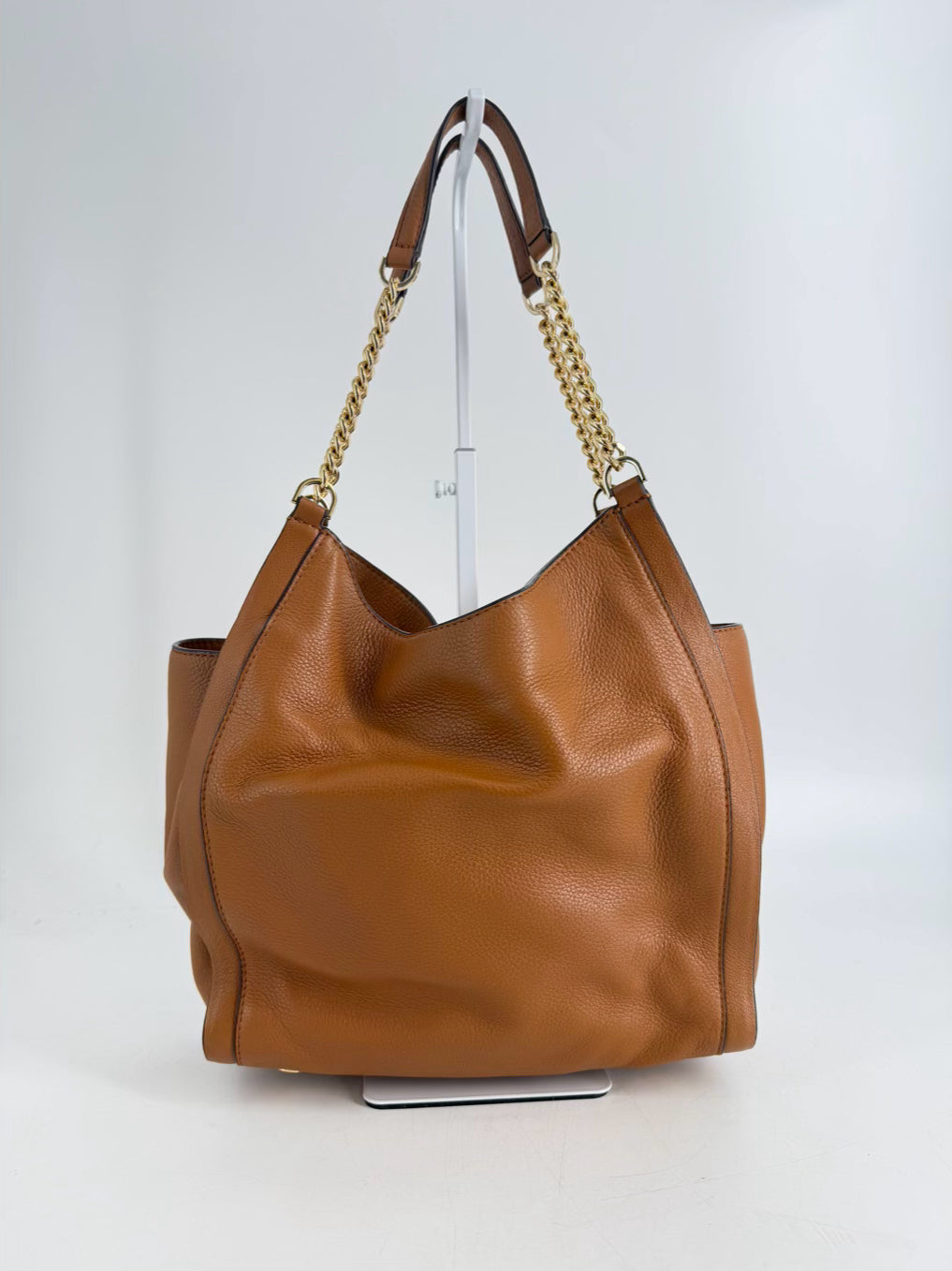 MICHAEL KORS Newbury Acorn Leather Medium Chain Shoulder Tote