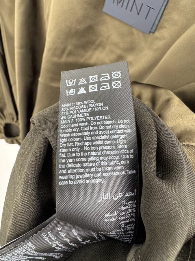 MINT Size M Dark Green Satin Knit Top NWT