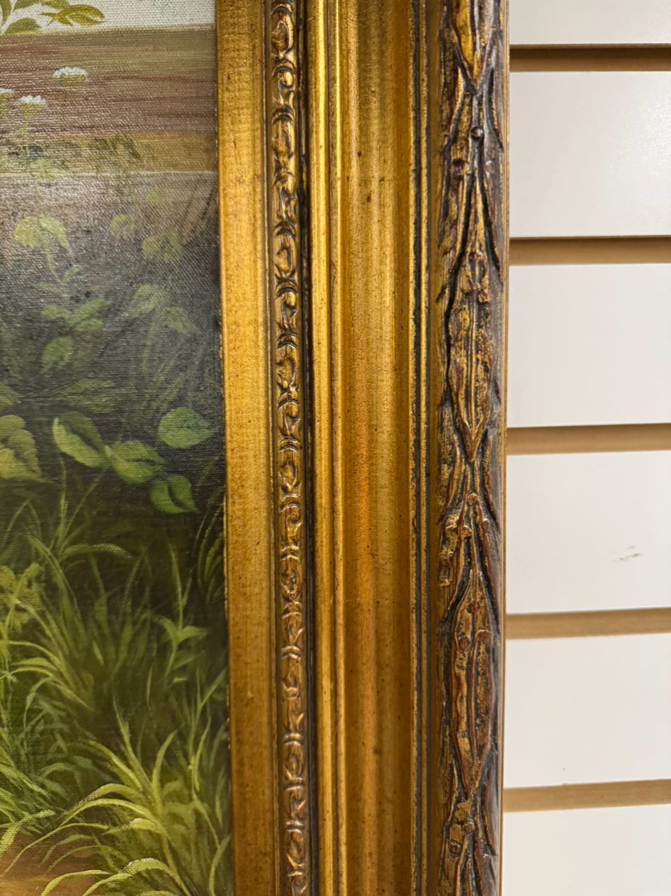 Farm Scene Painting in Ornate Gold Frame