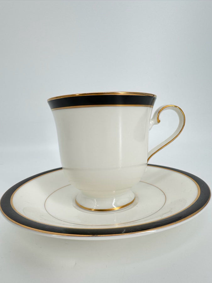 MIKASA White & Black China Dinnerware Set for 12