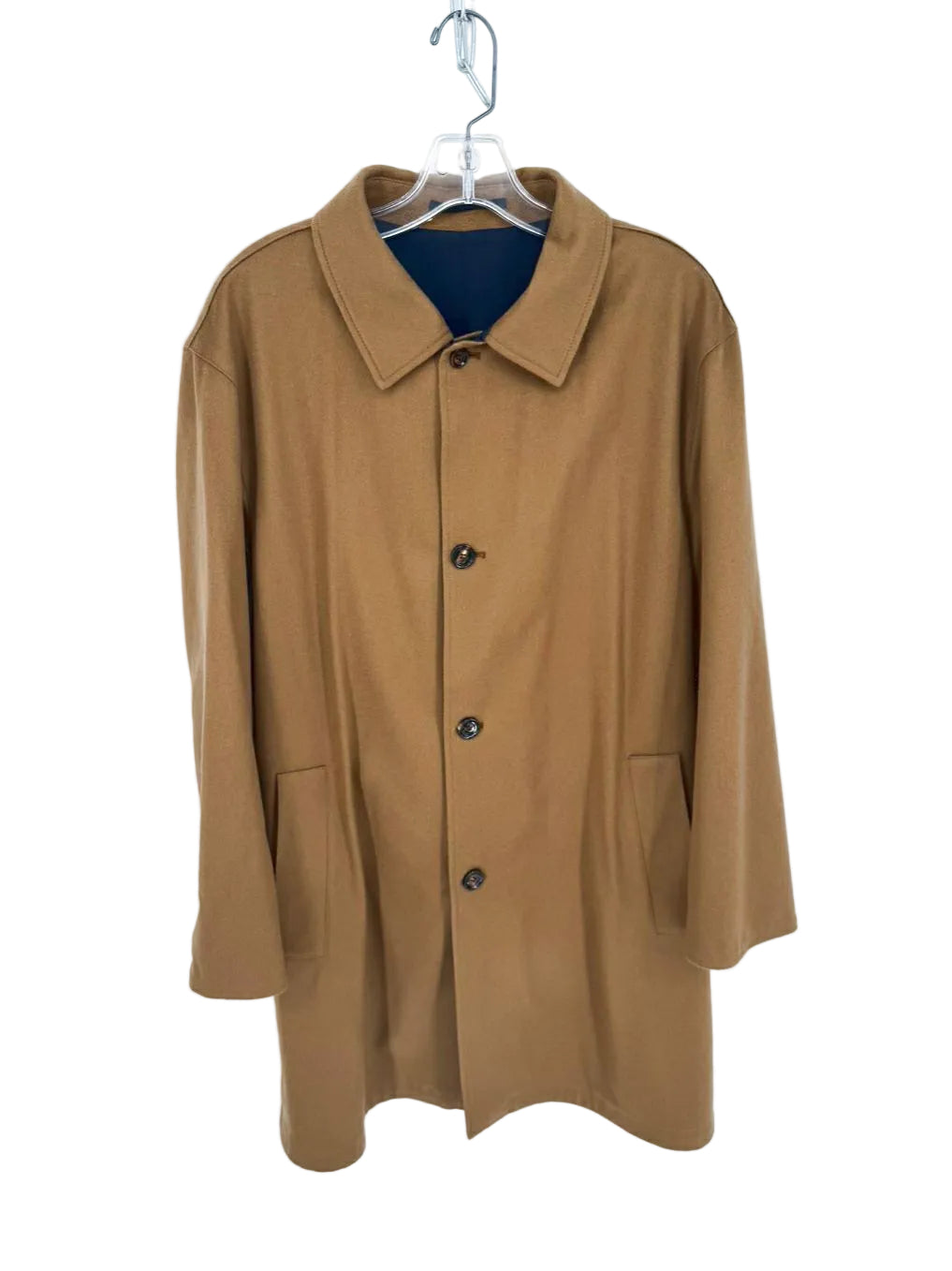 KIRED Men's Size 56 Brown & Navy Cashmere Reversible Jacket