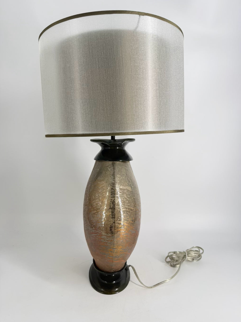 REVELATIONS Gold & Brown Orb Lamp w/ Gray Shade