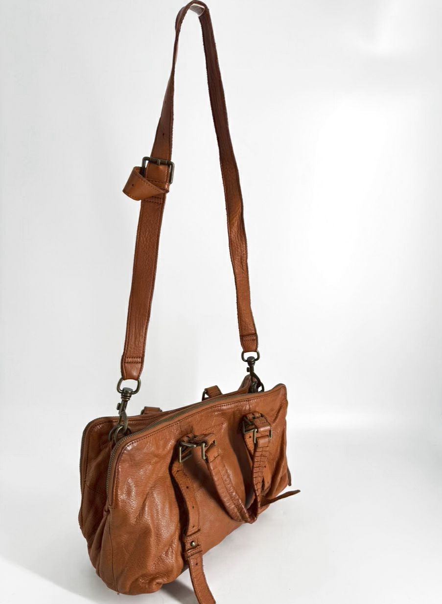 LIEBESKIND Cognac Leather Crossbody Bag