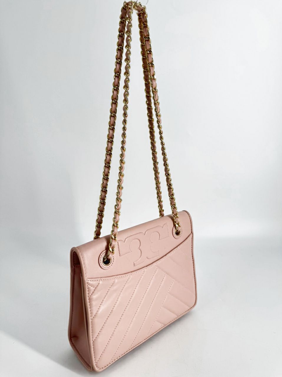 TORY BURCH Blush Quilted Leather Crossbody Bag