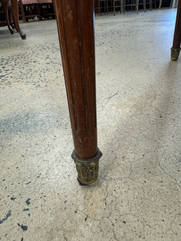 VINTAGE Wood & Marble Square French Occasional Table