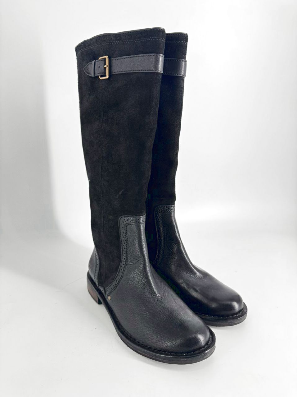 UGG Size 8.5 Black Leather & Suede Boots