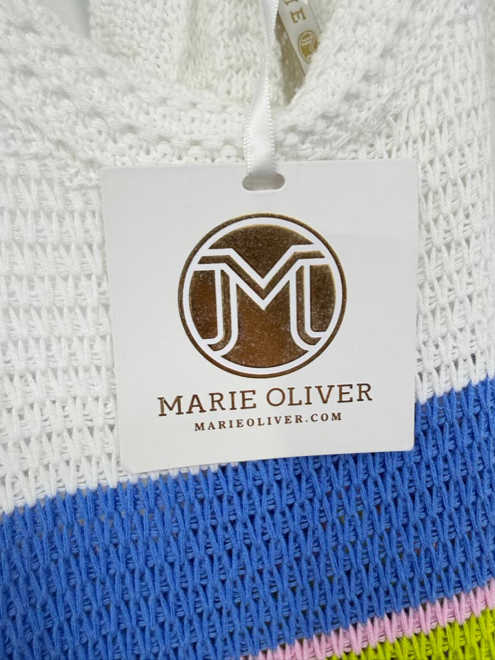 MARIE OLIVER Size S Cream & Multi-Color Knit Sleeveless Maxi-Dress NWT