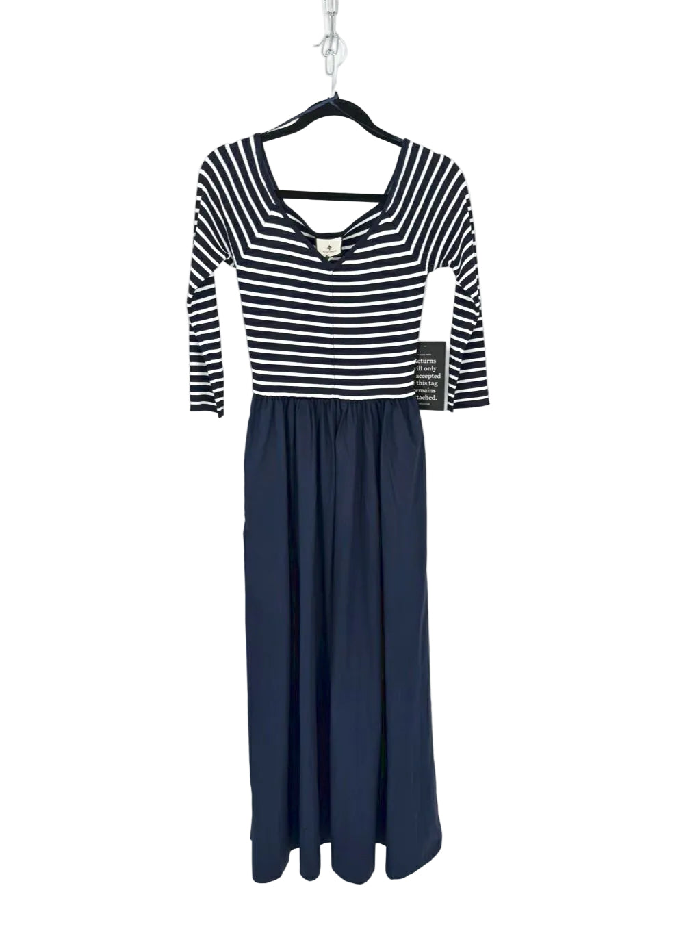 TUCKERNUCK Wmn's Size M Navy Stripe Maxi-Dress NWT