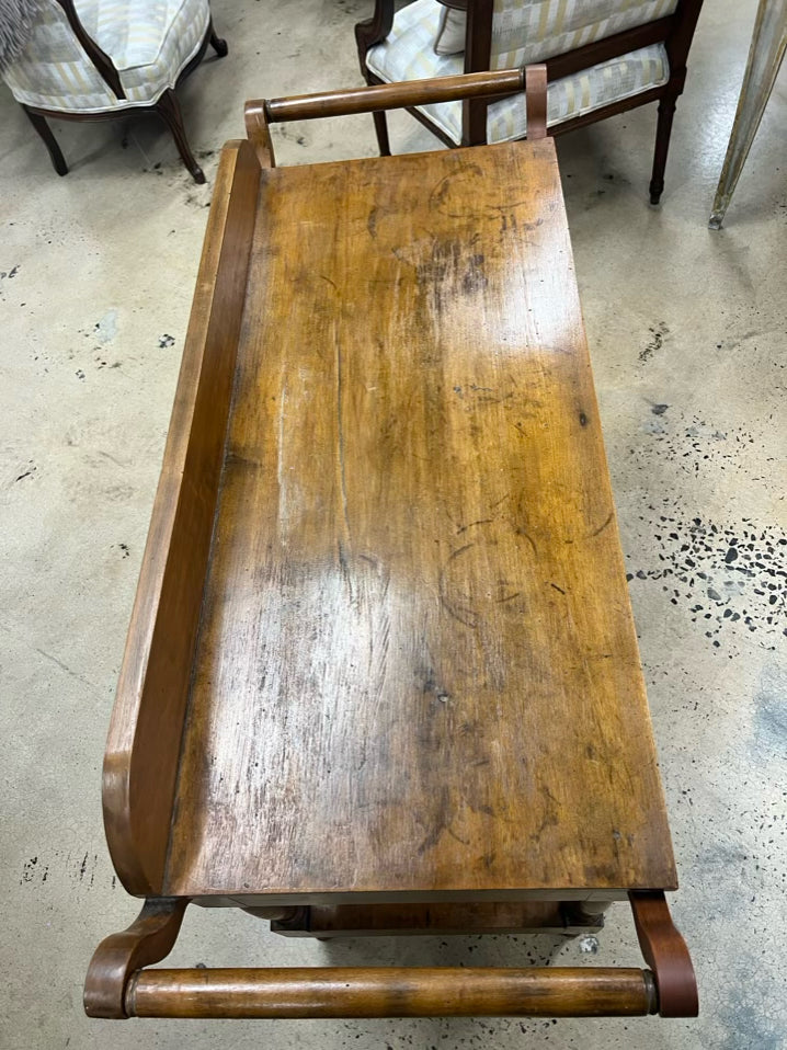 ANTIQUE Wood Wash Stand w/ Towel Bars and 2 Drawers