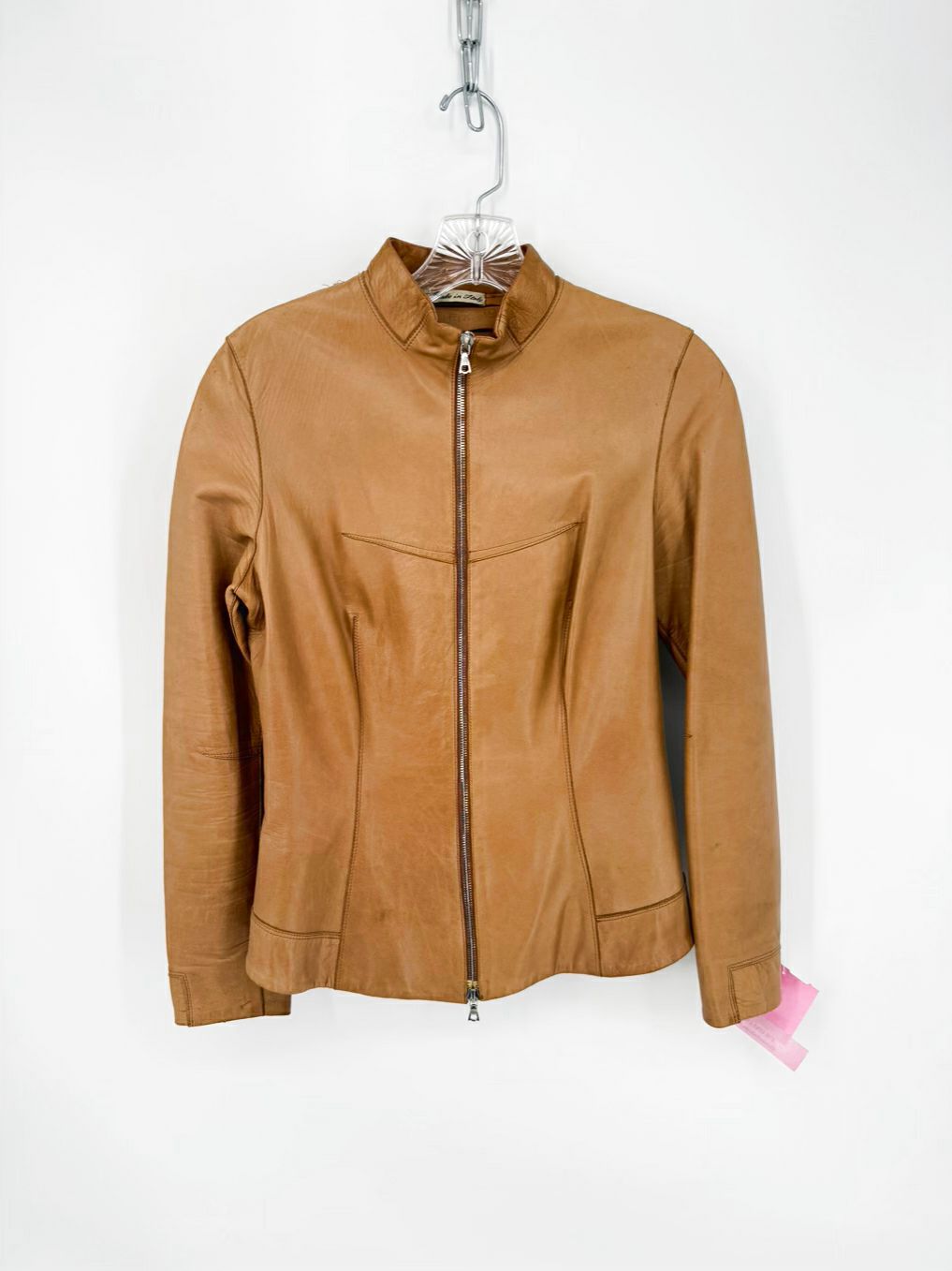 Wmn's Size 40 Tan Leather Jacket
