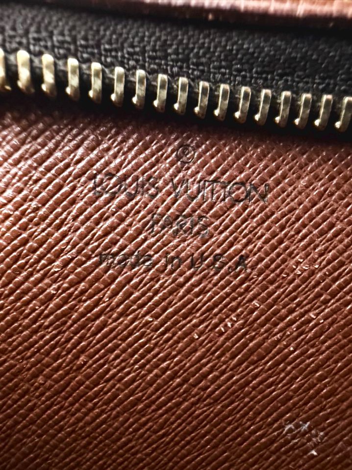 LOUIS VUITTON Brown Leather Monogram Crossbody Bag