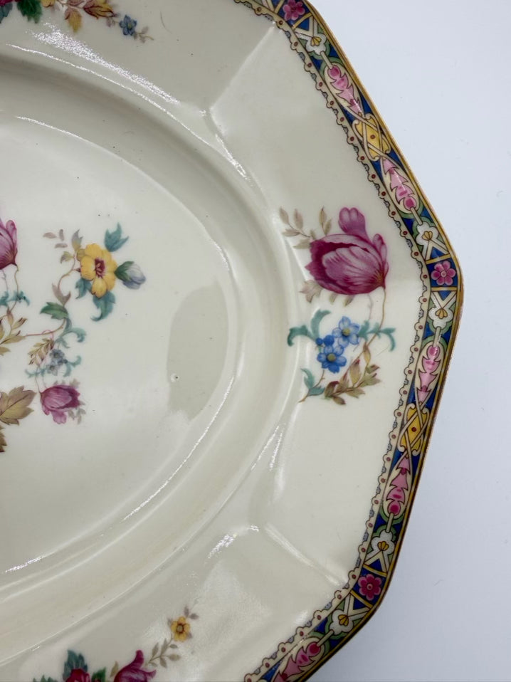 BLACK KNIGHT Palmero White, Pink, Yellow & Blue Porcelain Dinnerware Setting for 4 Includes Serving Pieces