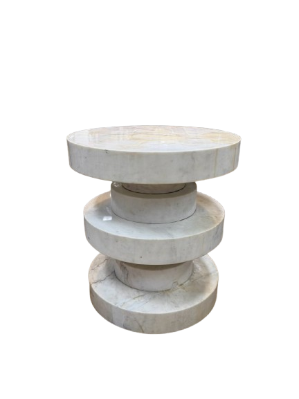 MR. BROWN White Marble Modern Occasional Table