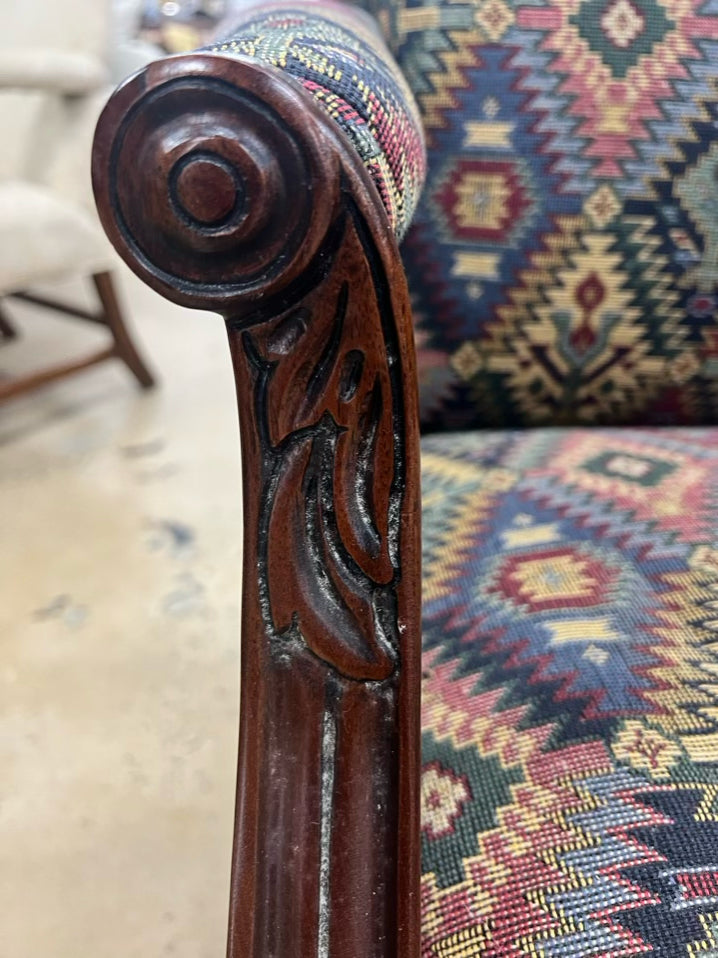 Multi Color Chippendale Upholstered Chair