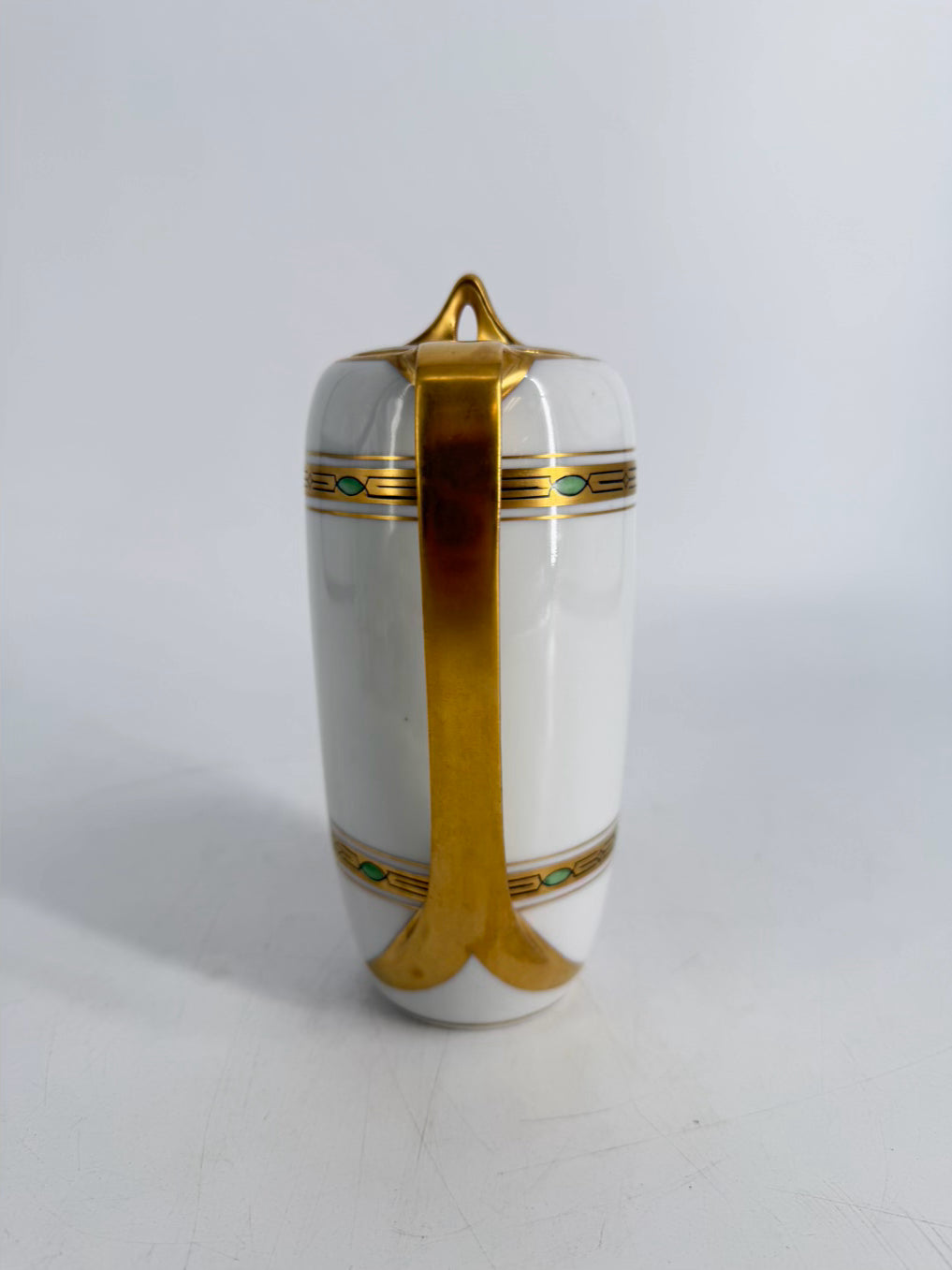RS GERMANY White, Green & Gold Porcelain Coffee Service Setting For 5
