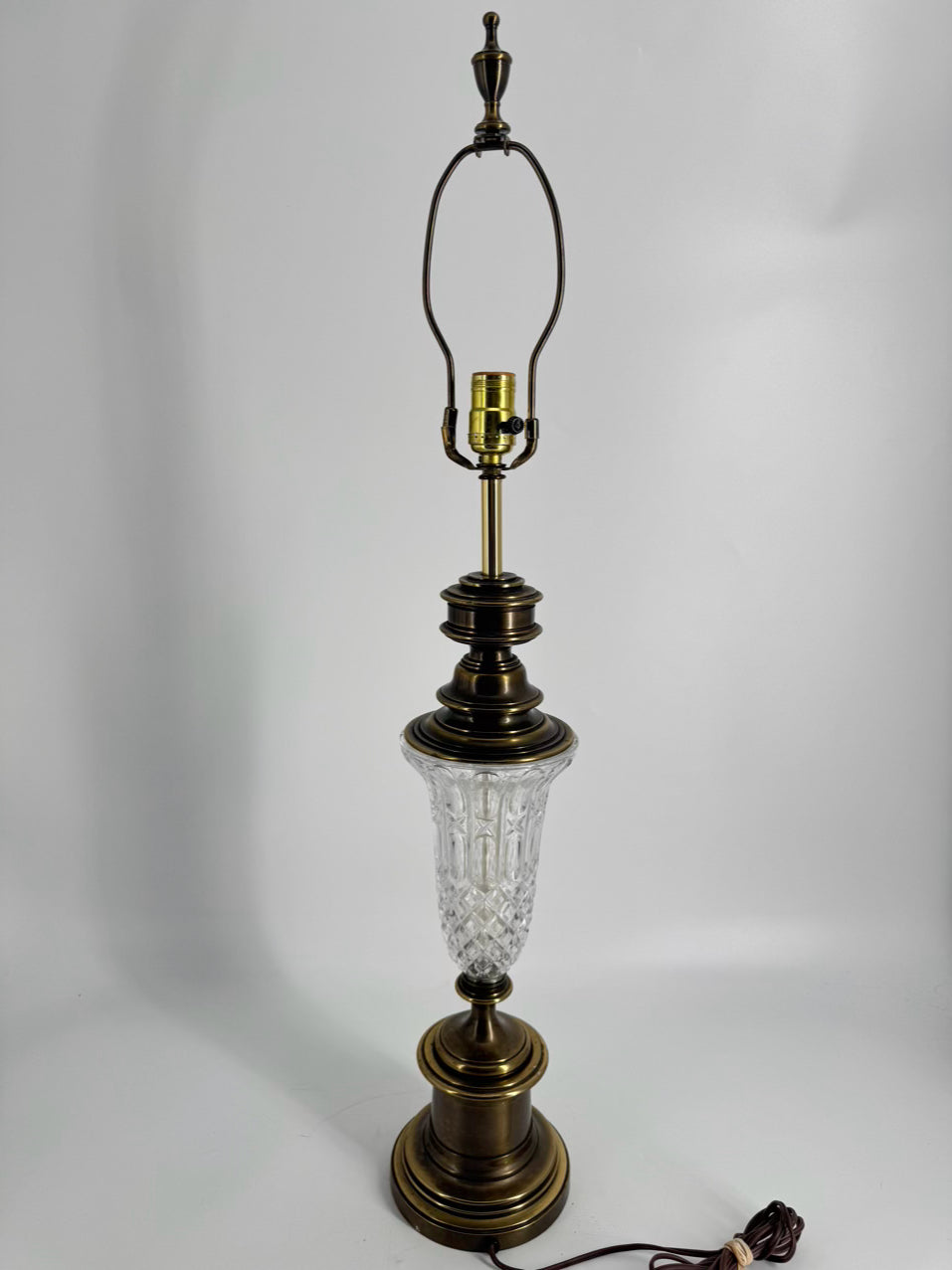 VINTAGE Glass & Brass Lamp