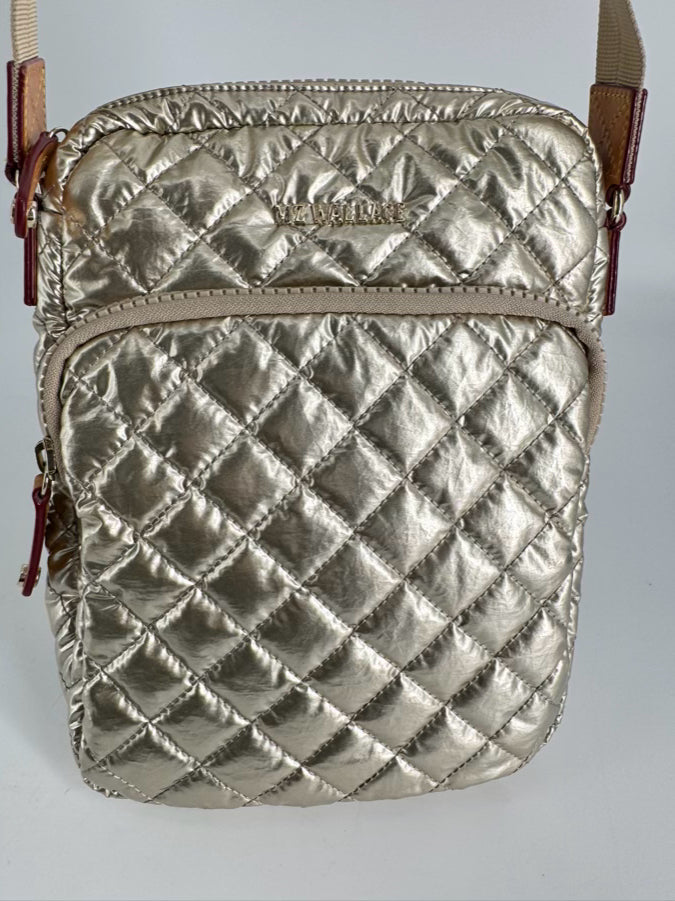 MZ WALLACE Metallic Nylon Quilted Crossbody Bag