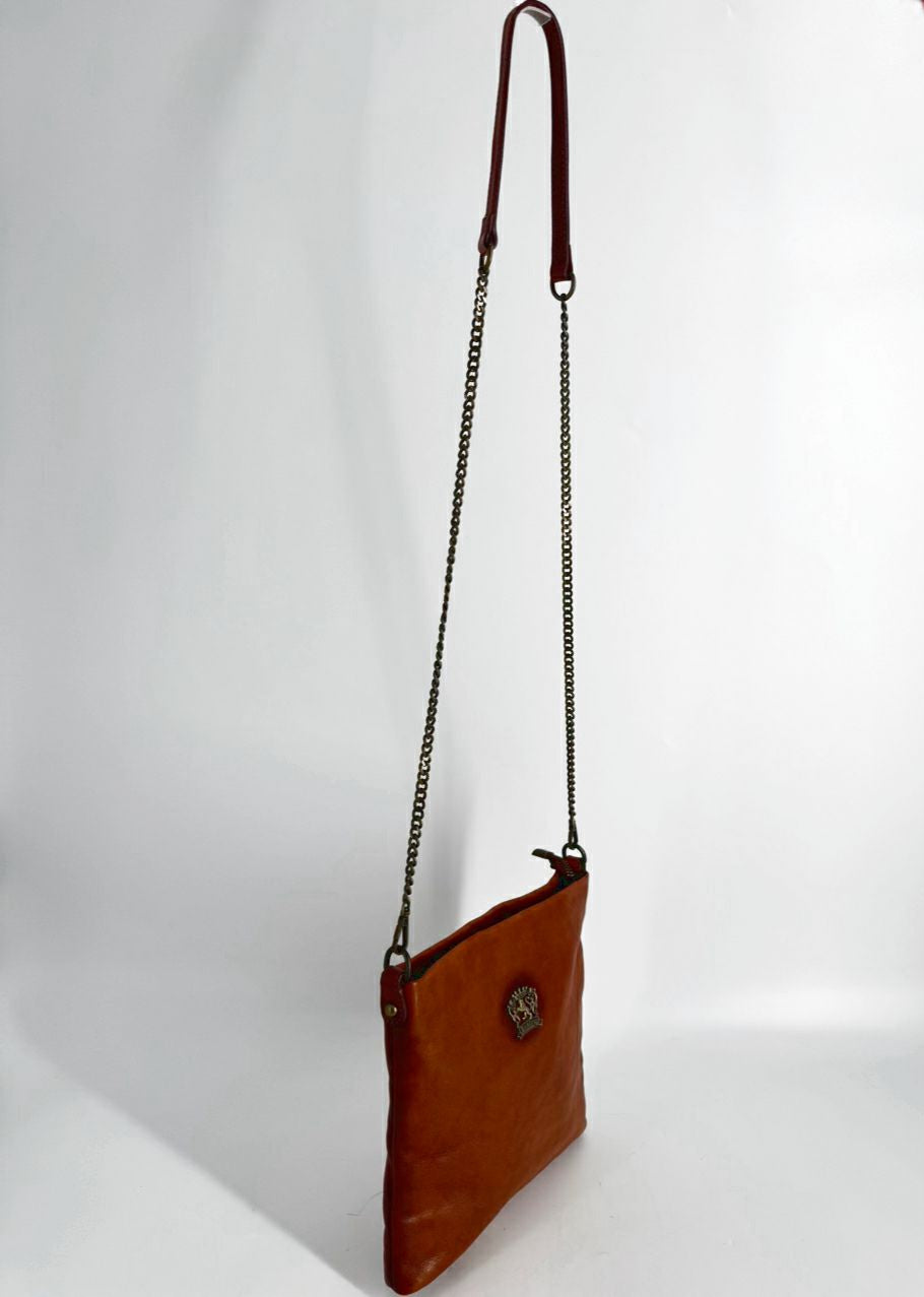 PRATESI FIRENZE Cognac Leather Crossbody Bag