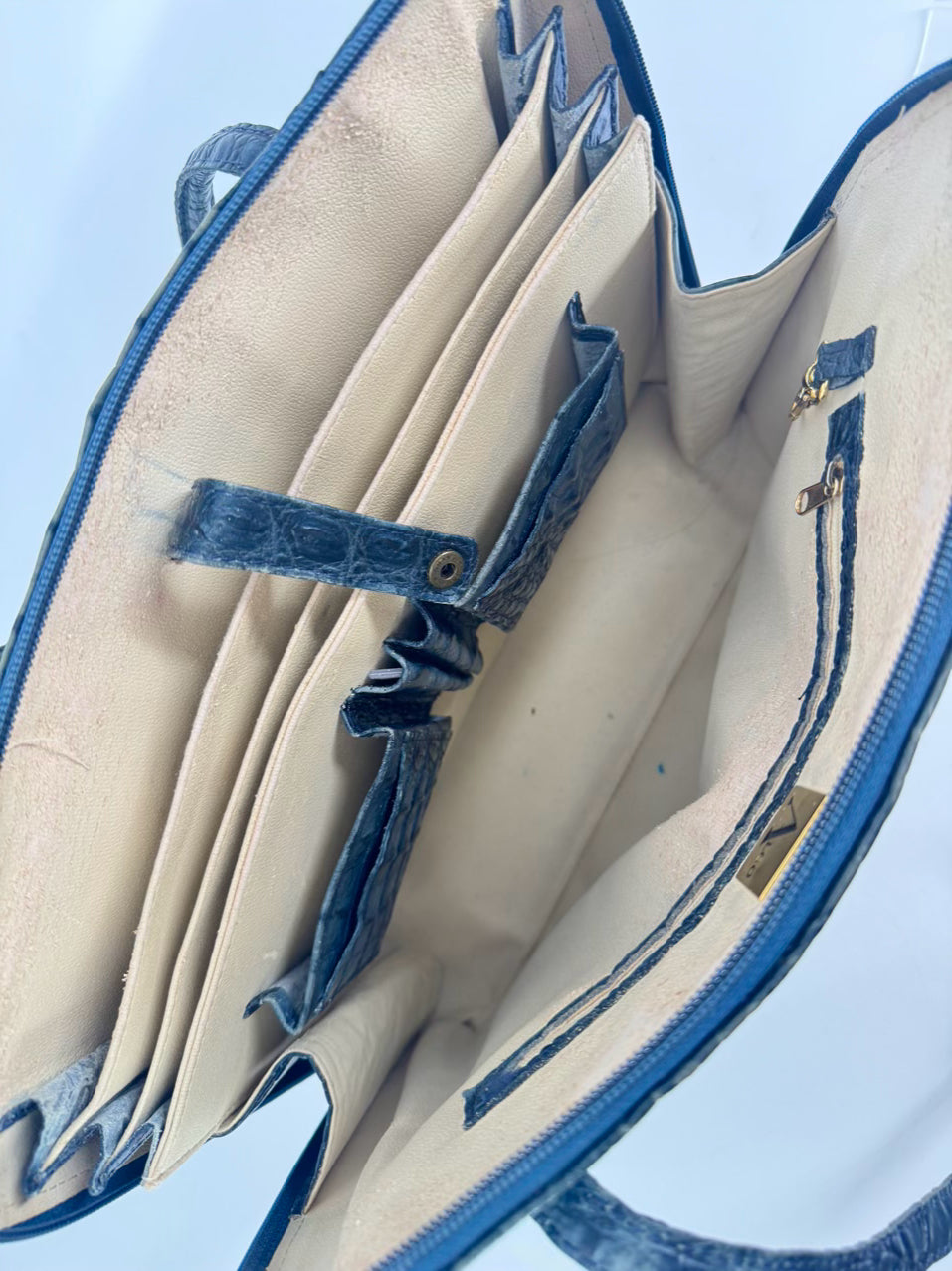 ALGO Teal Embossed Leather Purse