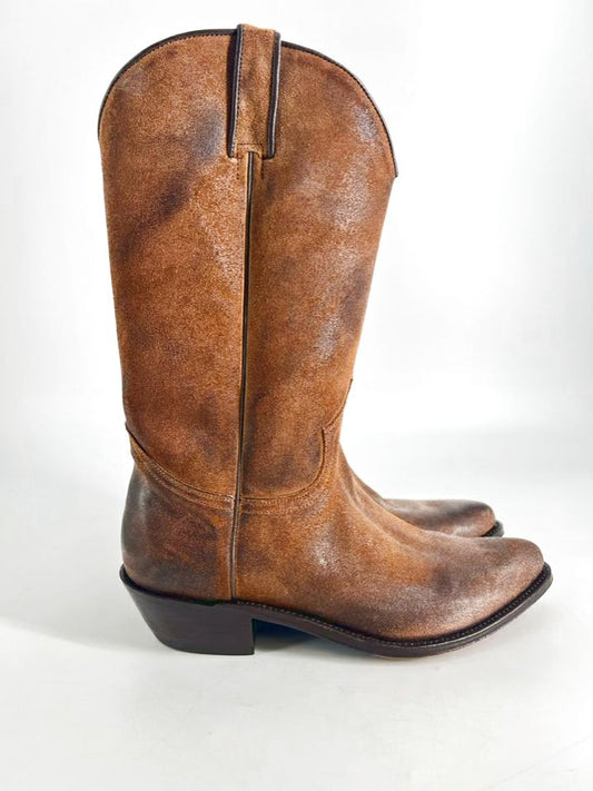 TONY MORA Size 44 Cognac Leather Cowboy Boots