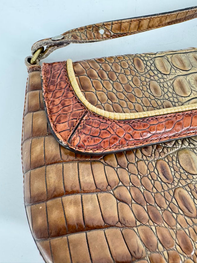 BRAHMIN Almond Embossed Leather Purse