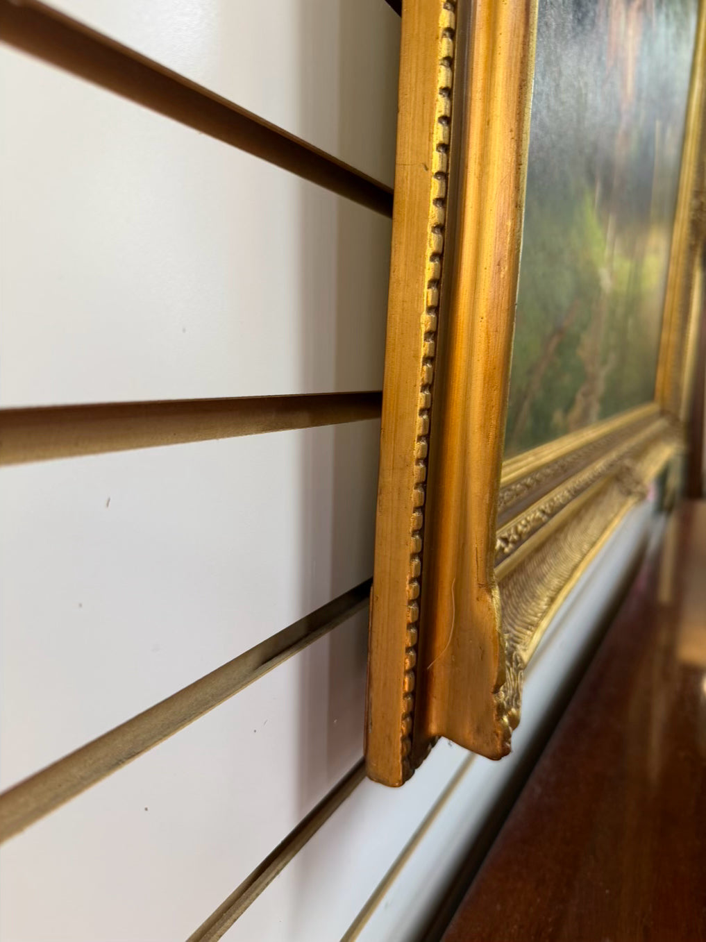 Equestrian Scene Painting In Gold Frame
