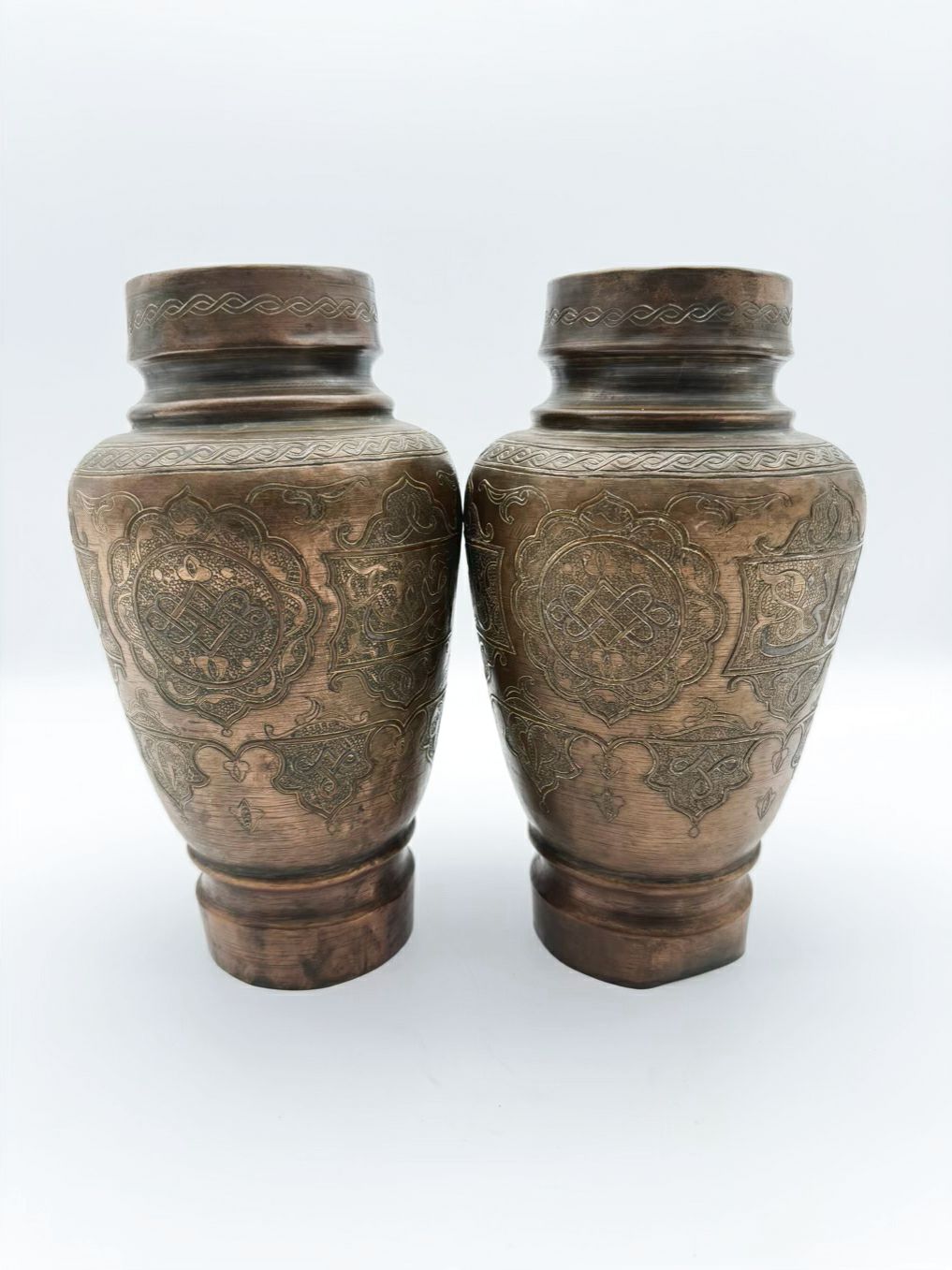 Metal Embossed Pair Of Jars