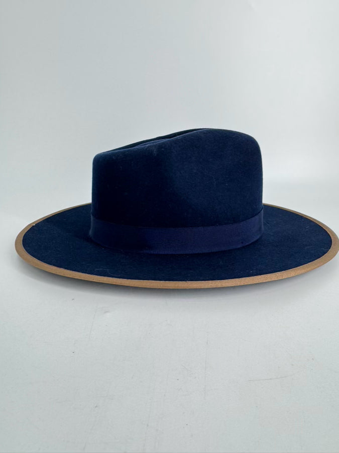 GOORIN BROS Unisex Size Small Navy Suede Fedora